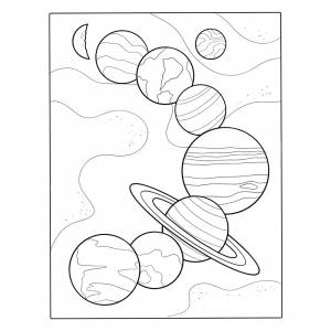 Раскраска Парад планет солнечной системы