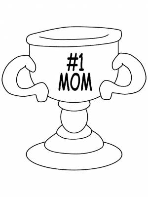 Раскраска кубок маме номер один