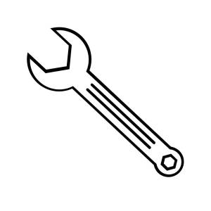 Раскраска гаечный ключ