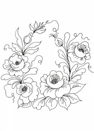 Павлопосадский платок раскраска