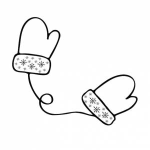 Ручной обращается каракули зимние перчатки зимняя раскраска