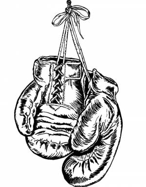 Раскраска Боксерские перчатки 1