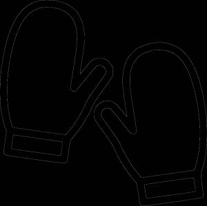 Перчатки контурный рисунок