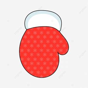 новогодняя красная мультяшная перчатка украшенная снежинками на прозрачном фоне PNG , варежки клипарт, снежинка, Изобразительное искусство PNG картинки и пнг рисунок для й загрузки