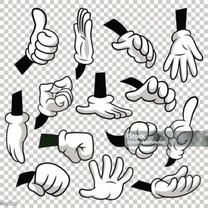 Мультяшная рука в белой перчатке