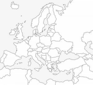 Раскраски Карта европы