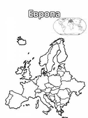 Раскраски Европа   в формате