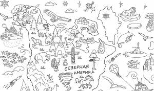 Раскраска Карта Мира
