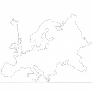 Непрерывный рисунок векторной линии карты европы