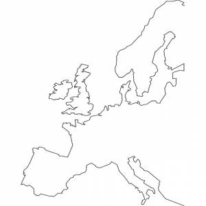 Контурная векторная карта Европы