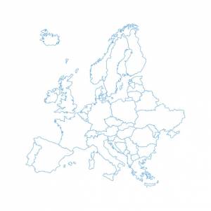 Контур карты европы на белом фоне в плоском стиле вектор