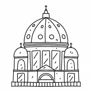 Достопримечательности германии в стиле каракулей векторная иллюстрация изолирована на белой странице раскраски