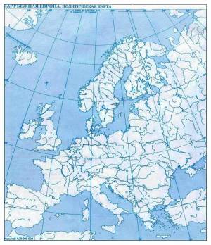 Контурная карта Европы