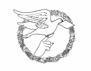 Раскраски Раскраска Почтовый голубь голубь мира 9 мая
