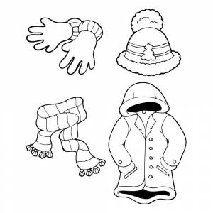 Раскраска Зимняя одежда