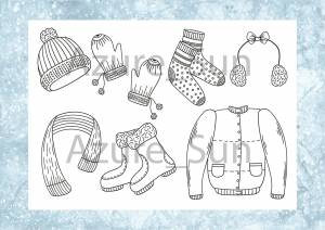 Раскраска для детей Зимняя одежда
