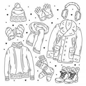 Зимняя одежда рисунок Изображения