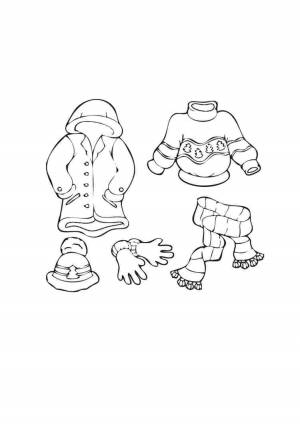 Виды зимней одежды раскраска