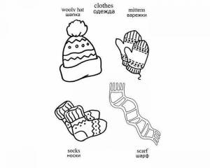 Шарф варежки шапка раскраска