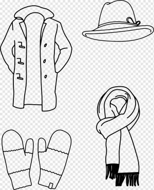 Пальто, Шарф, Шляпа, Варежки, Зимняя Одежда, Штриховое Искусство, Моды, Наряд, Одежда, Одежда, png