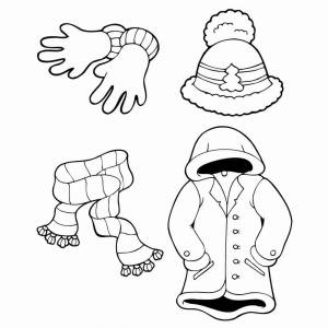 Раскраска зимняя одежда