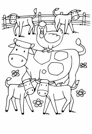 Раскраска Ферма Коровы