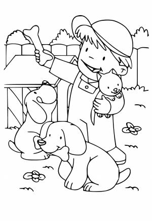 Раскраска Ферма Собаки