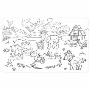 Коврик-раскраска многоразовый «Ферма»