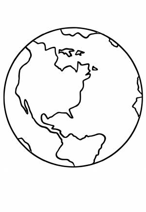 Раскраска Земля Легкий