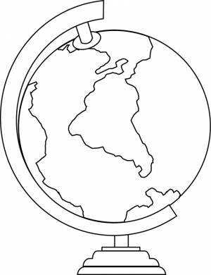 Раскраски Глобус- детские раскраски распечать