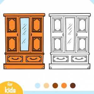 Книжка-раскраска шкаф с зеркалом