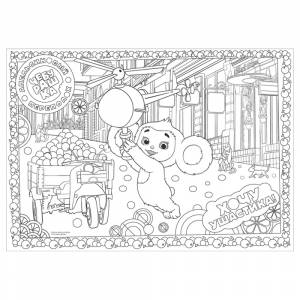 Очень большая раскраска 970*680 ND Play Чебурашка