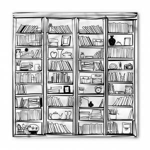 Книжная полка раскраска