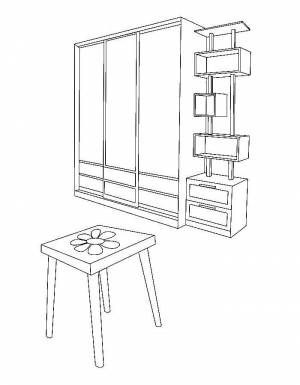 Раскраски Раскраска Стенка мебель