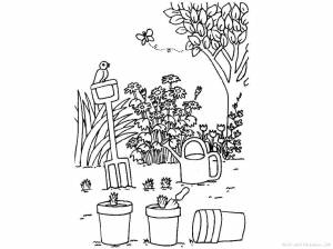 Раскраски Раскраска Огород и принадлежности для него огород
