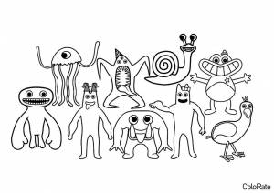 Раскраска Монстры Детского сада Банбана
