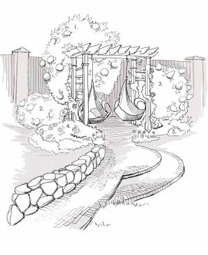 Ландшафтный дизайн раскраска