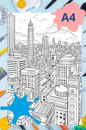Раскраска антистресс Город Токио