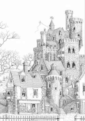 Раскраски антистресс Города и Дома для взрослых