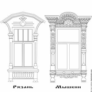 Наличники-раскраски для детей