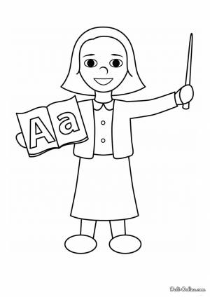 Раскраска Первая учительница