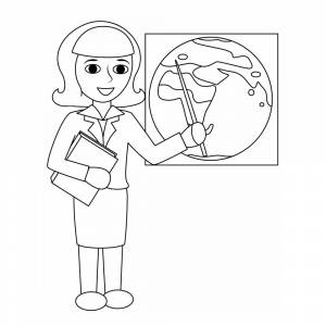 Раскраска Учительница географии