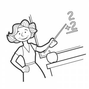 Раскраска учитель у доски