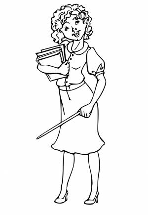 Раскраска Учитель Указатель