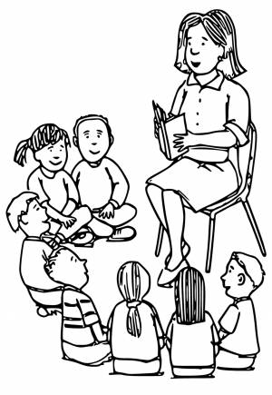 Раскраска Учитель Стул