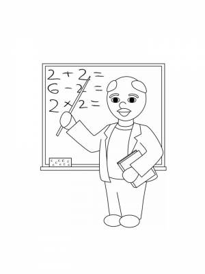 Раскраска Учитель   в формате