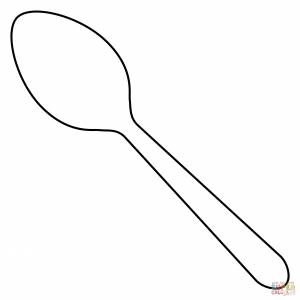 Раскраска Ложка эмодзи