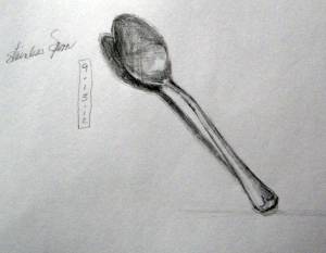 Ложка рисунок карандашом