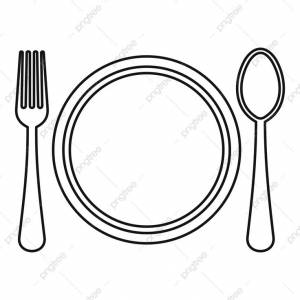 рисунок тарелка ложка и вилка значок наброски стиль PNG , рисунок тарелки, рисунок вилки, рисунок ложкой PNG картинки и пнг рисунок для й загрузки