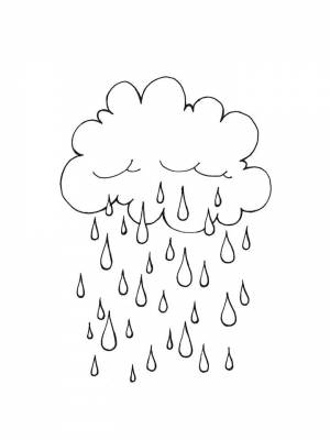 Раскраска Дождь   в формате